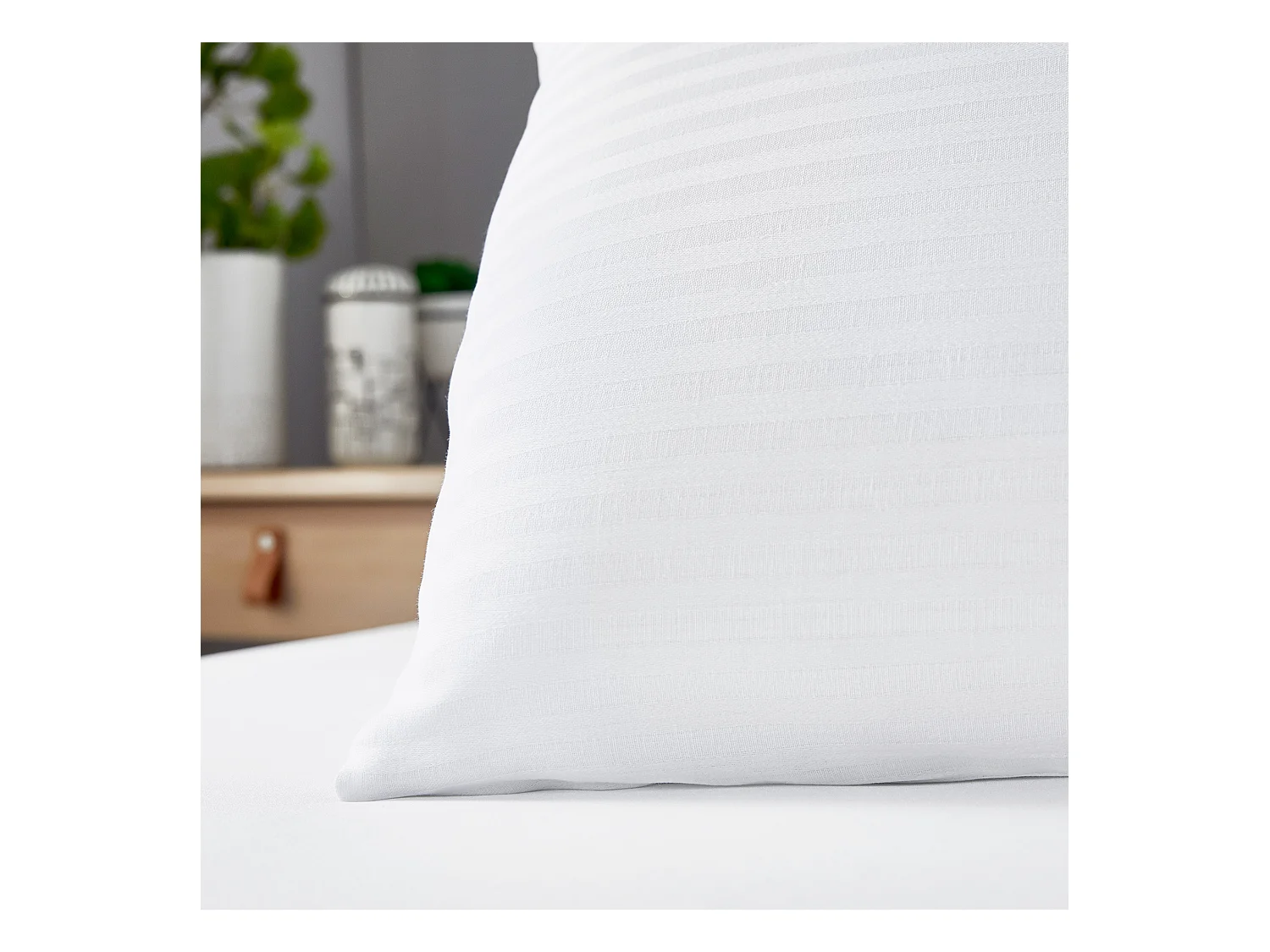 Gestreepte kussenhoes 100% katoen, extra zacht