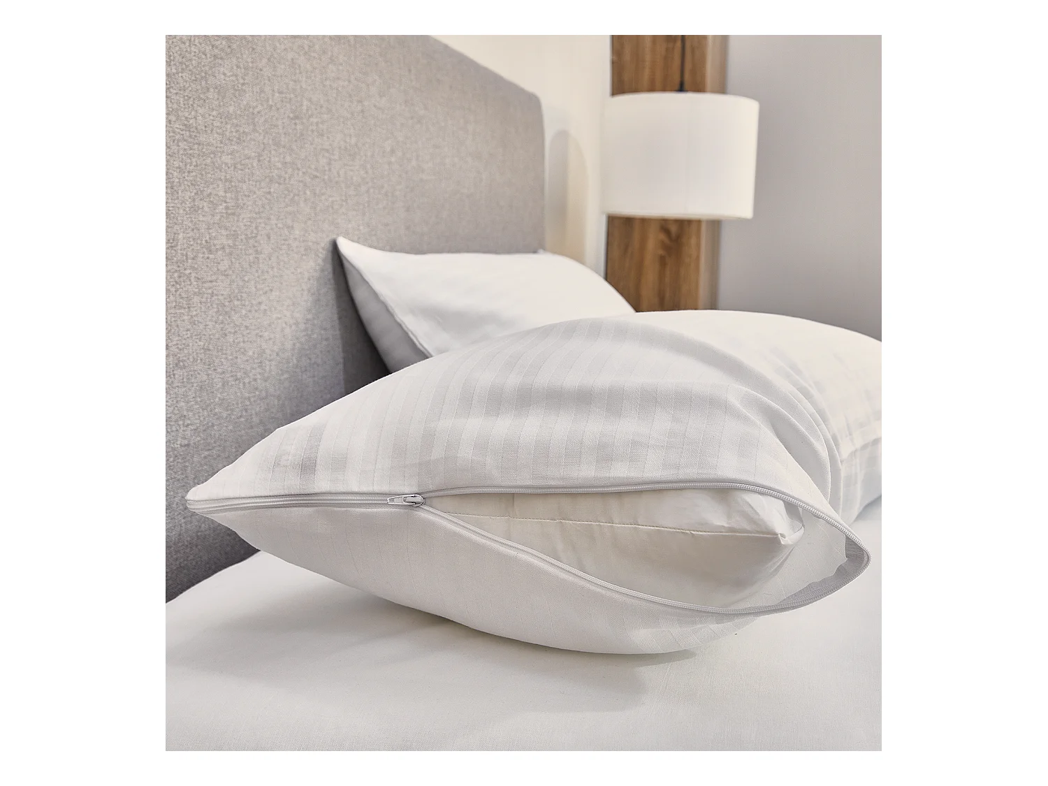Federa in cotone rigato 100%, extra morbida