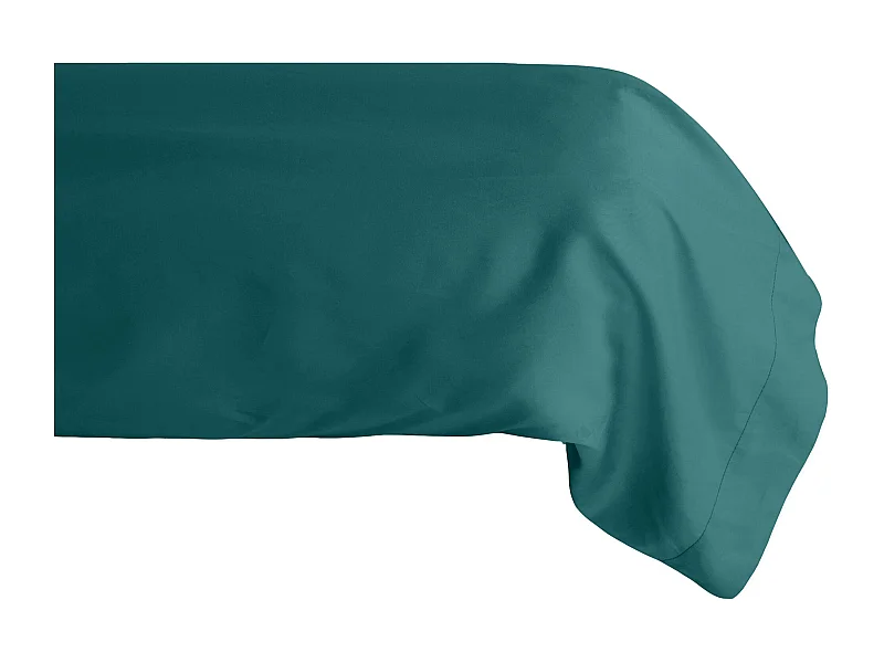 Taie de traversin 43x190 cm percale de coton MANOIR vert Canard