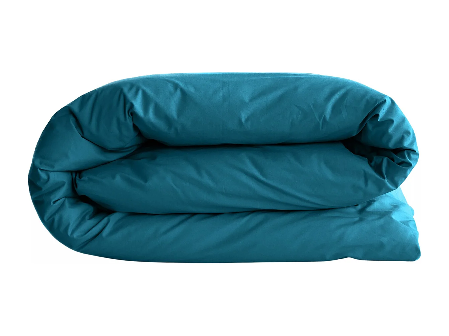 Housse de couette uni 260x240 cm percale de coton MANOIR bleu Lagon