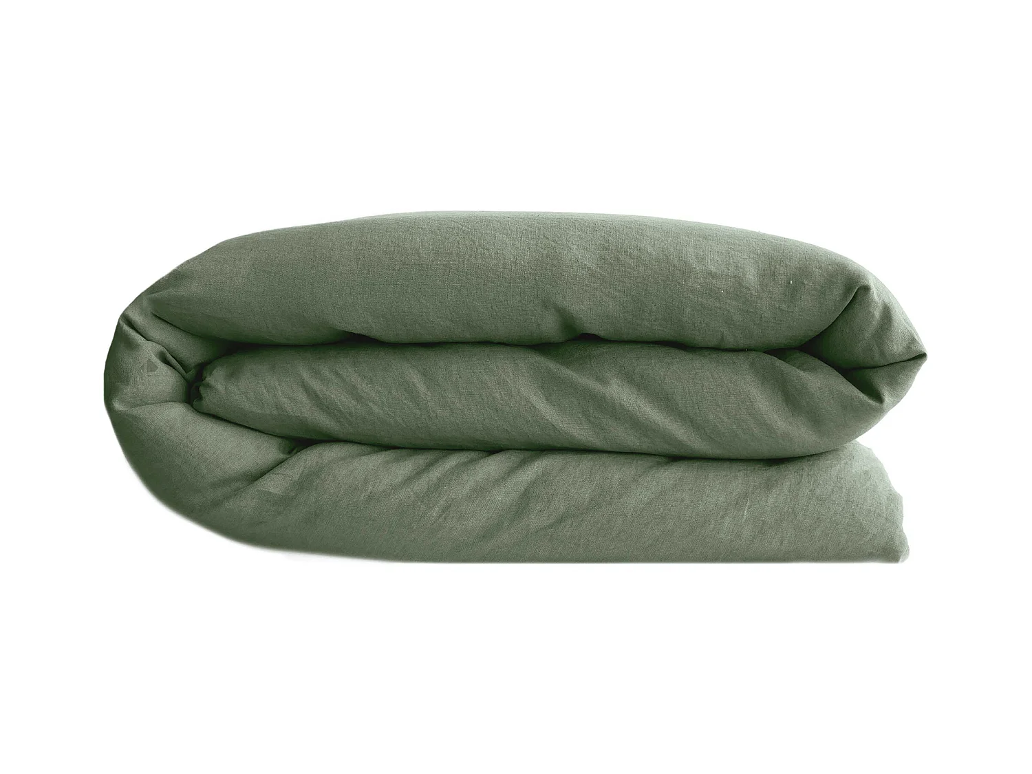 Housse de couette 260x240 cm pur coton lavé PALACE vert mousse