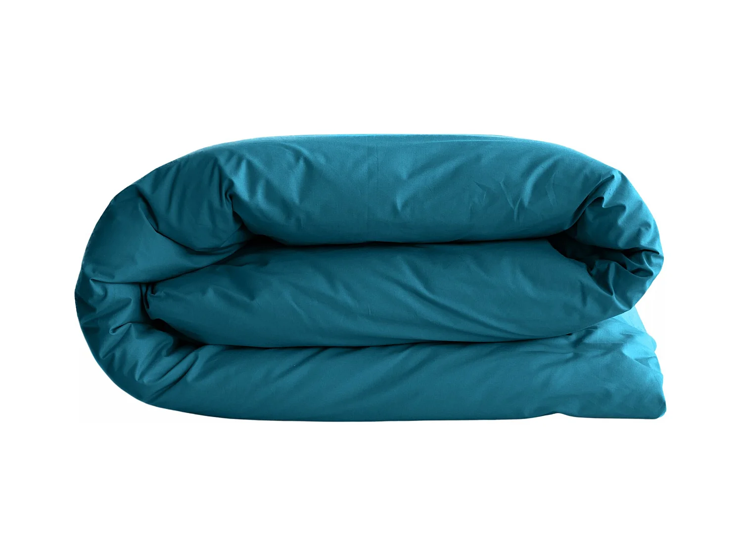 Housse de couette uni 200x200 cm percale de coton MANOIR bleu Lagon