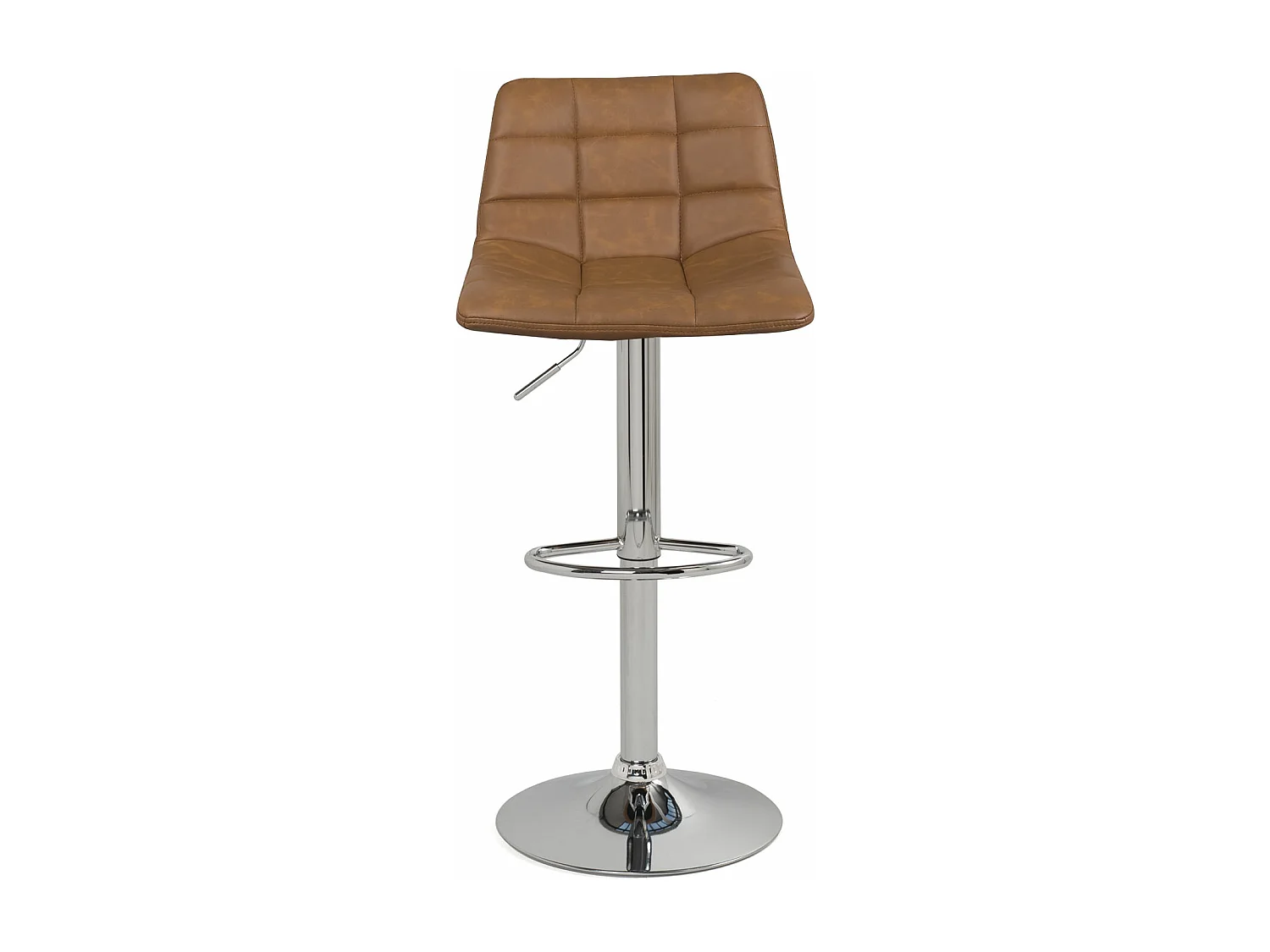 Lot 2 chaises Bar design, matelassé et rembourré, pivotant, réglable SID (marron vintage)