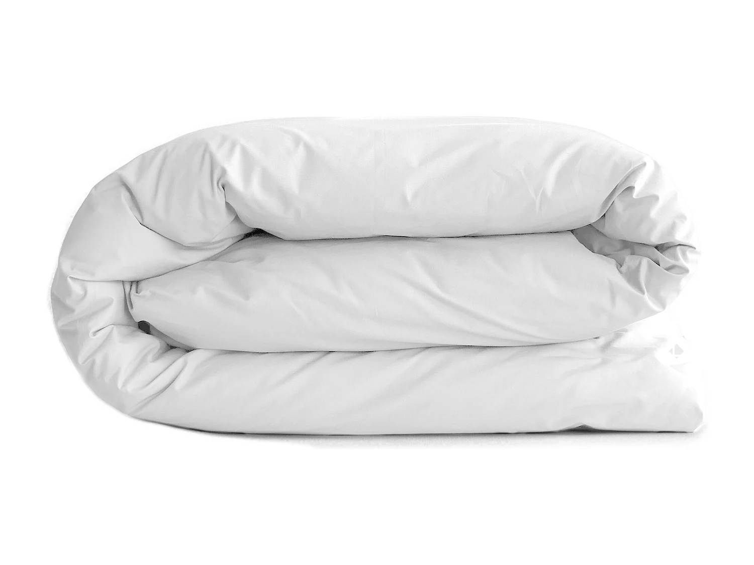 Housse de couette uni 240x220 cm percale de coton MANOIR blanc Perle