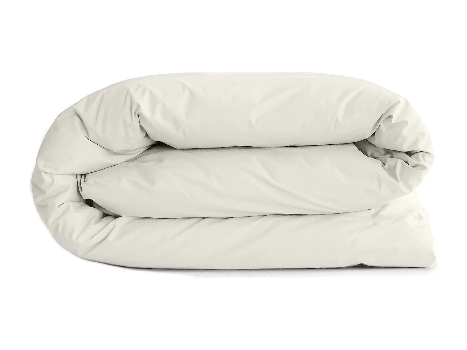 Housse de couette uni 240x220 cm percale de coton MANOIR Ivoire