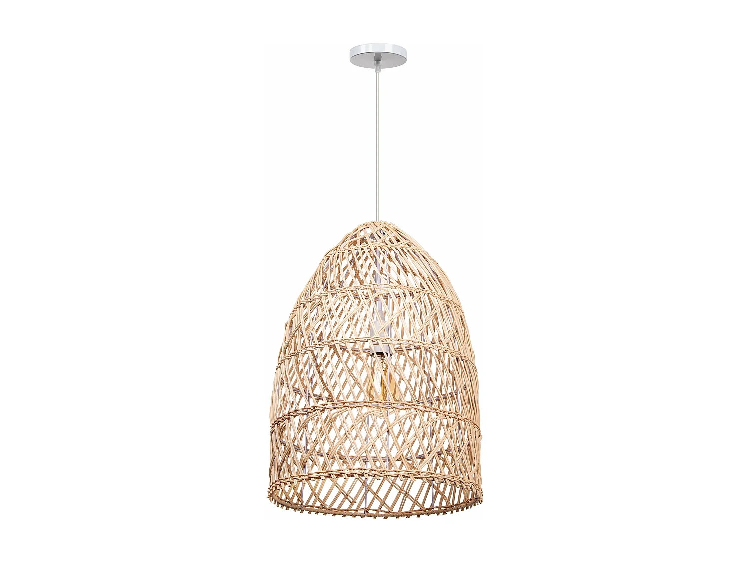 Arturesthome lampe suspendue en bambou avec abat-jour sphérique e27 lampe suspendue pour la chambre le salon et la cuisine décoration d35 cm x h50 cm