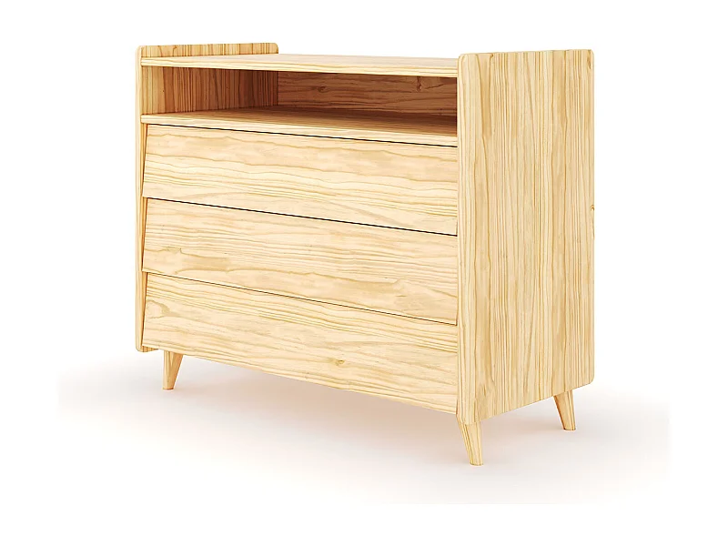 Commode 3 tiroirs  bois massif bois PETER