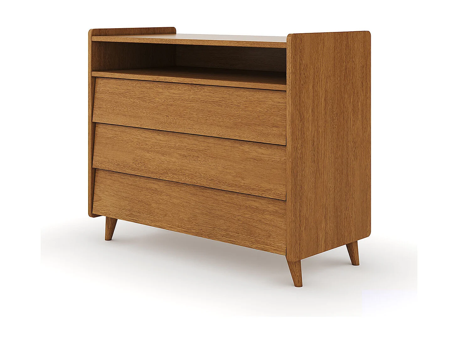 Commode 3 tiroirs  bois massif noisette PETER