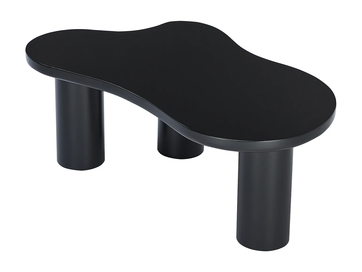 Couchtisch aus MDF und PVC – unregelmäßige wolkenförmige Platte – Schwarz