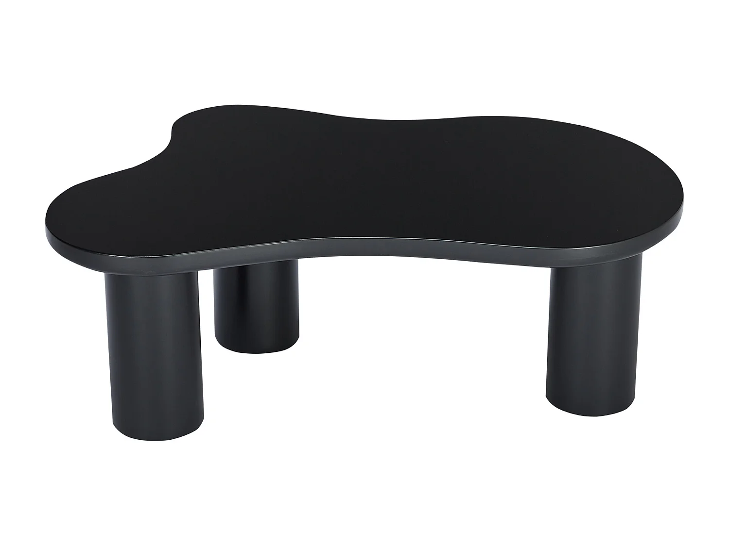 Table basse en MDF et PVC - plateau en forme nuage irrégulière - Noir