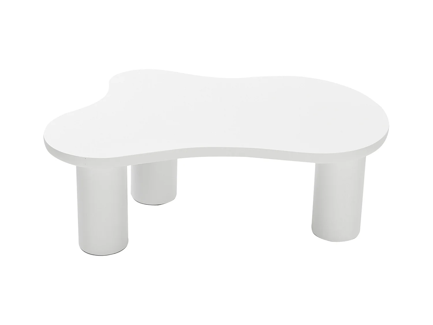 Couchtisch aus MDF und PVC – unregelmäßige wolkenförmige Platte – Weiß