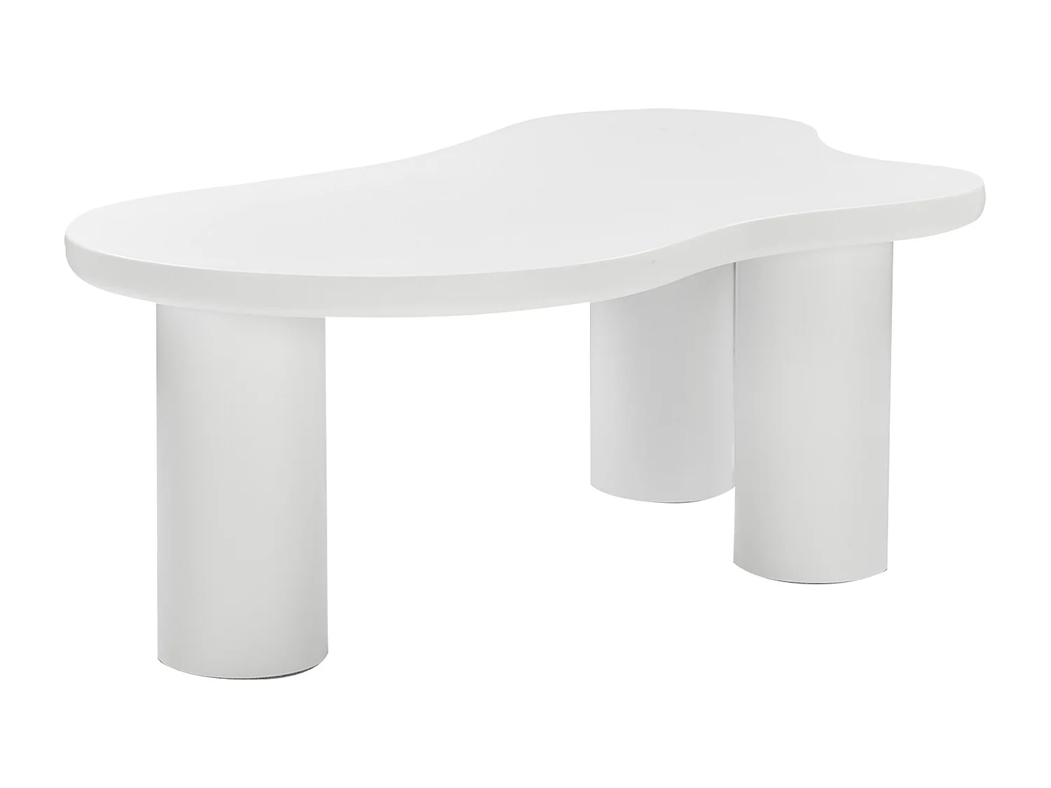 Table basse en MDF et PVC - plateau en forme nuage irrégulière - Blanc