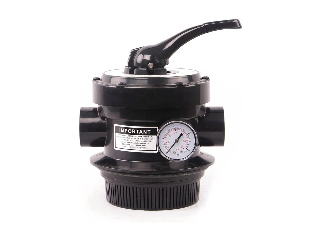 4-weg roestvrijstalen klep met geïntegreerde manometer voor zwembad