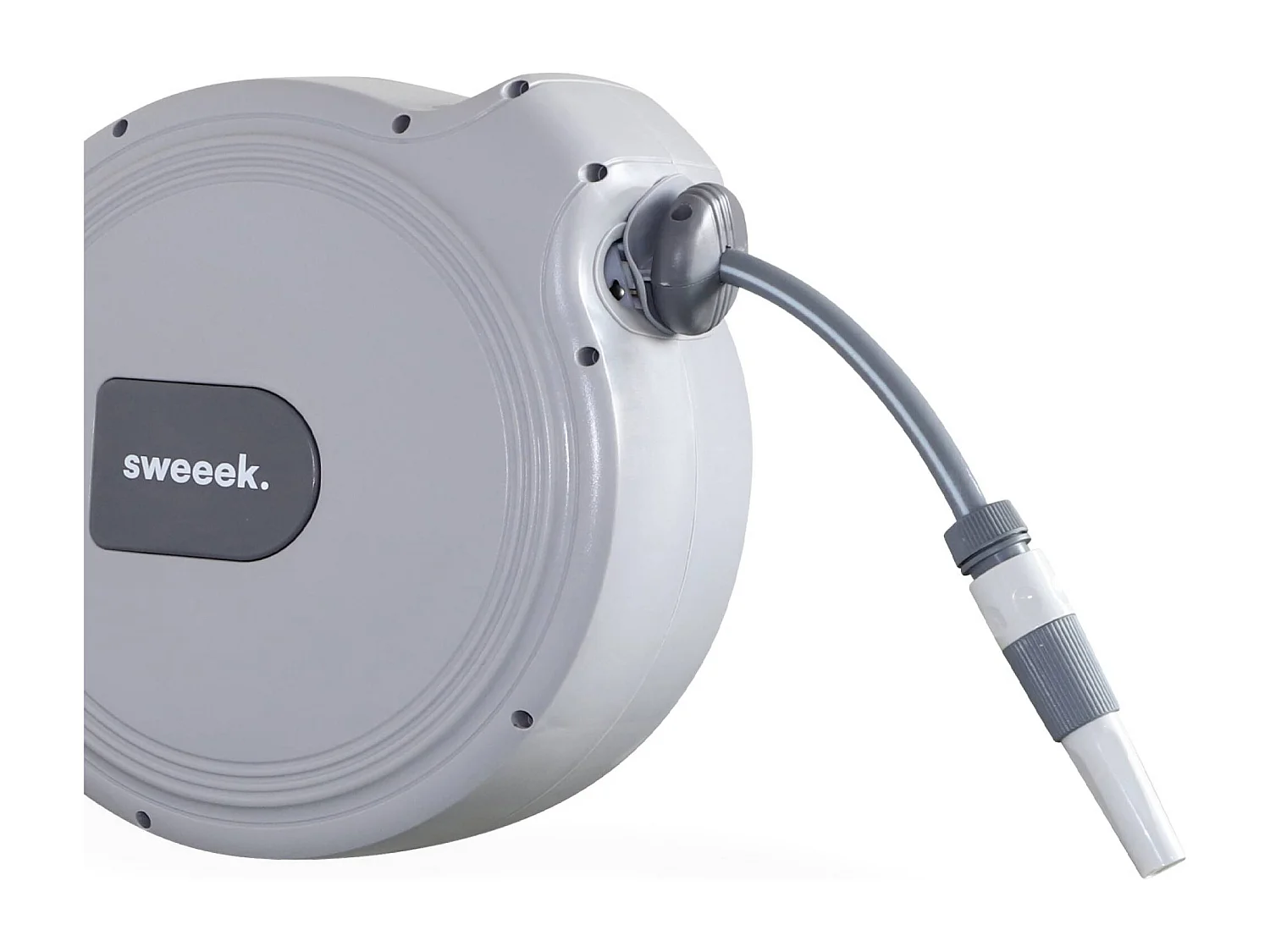 Carrete automático de pared con manguera, 20m gris