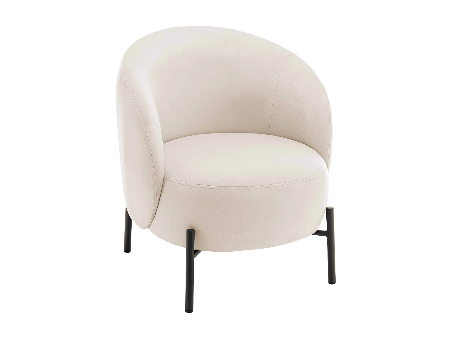 Fauteuil relax en métal et tissu écru