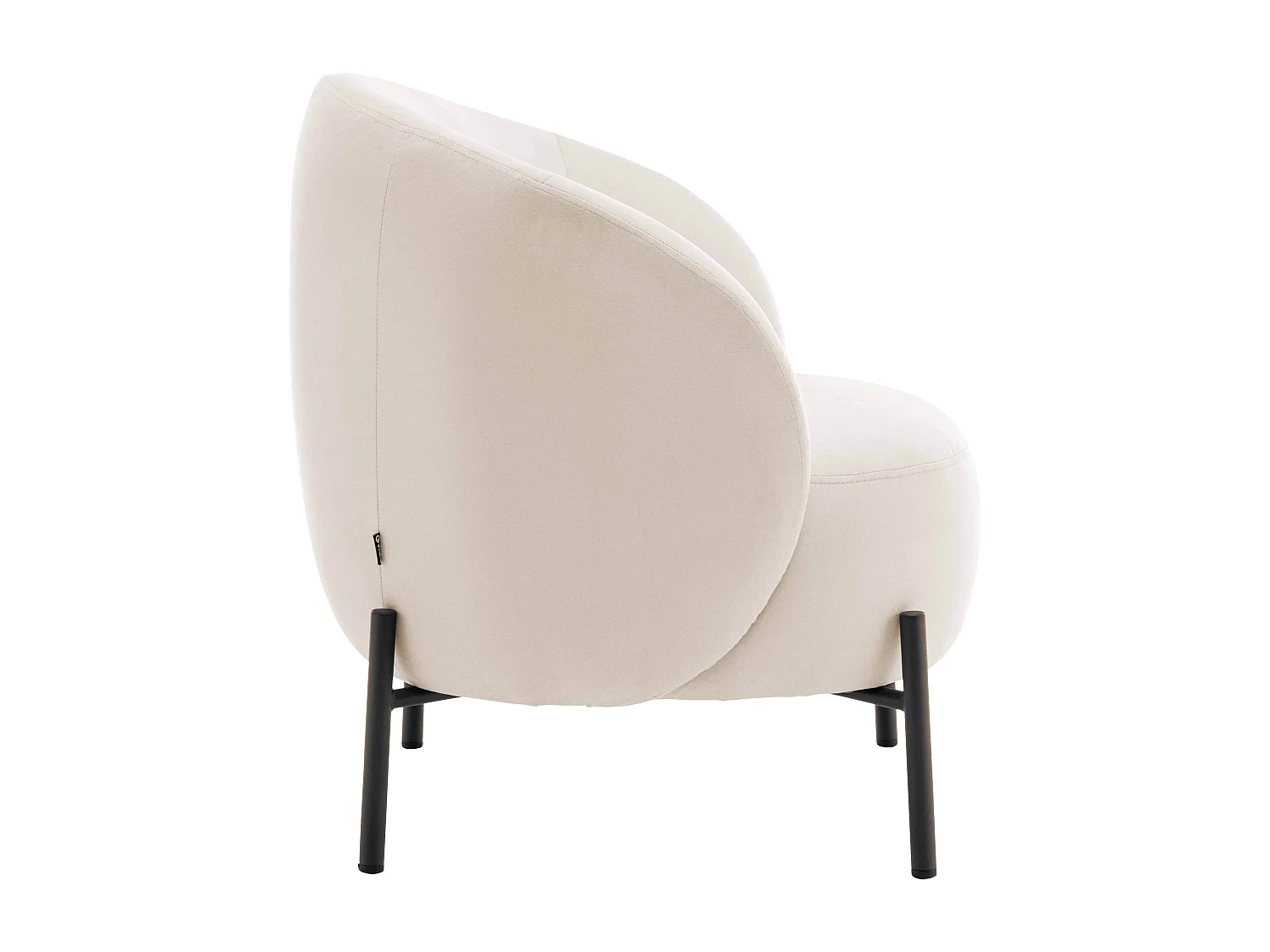 Fauteuil relax en métal et tissu écru