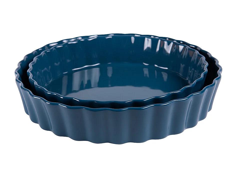 Set de 2 tourtières Bleu 24,5 et 28 cm
