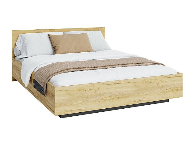 Lit coffre Perou 140 x 200 cm avec sommier à lattes relevable Chêne