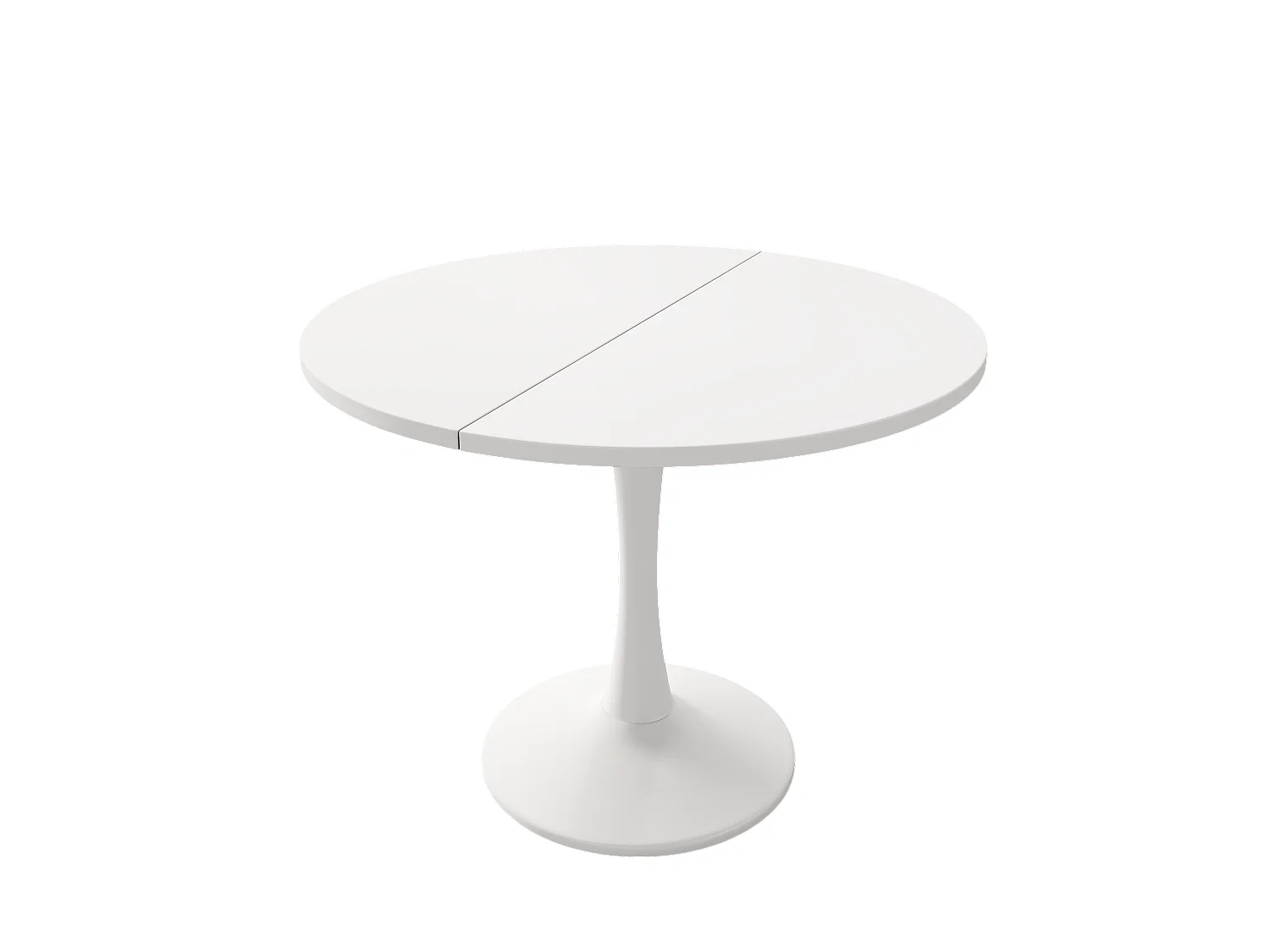 Mesa de comedor ovalada retráctil - 100/140 x 100 x 75 cm - MDF - Blanco