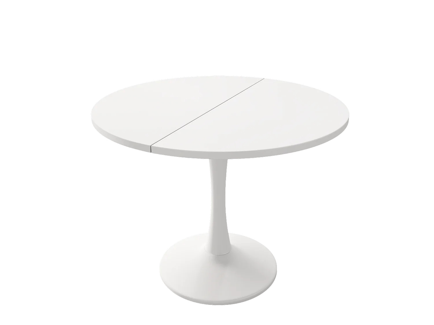 Table à manger ovale escamotable - 100/140 x 100 x 75 cm - MDF - Blanc