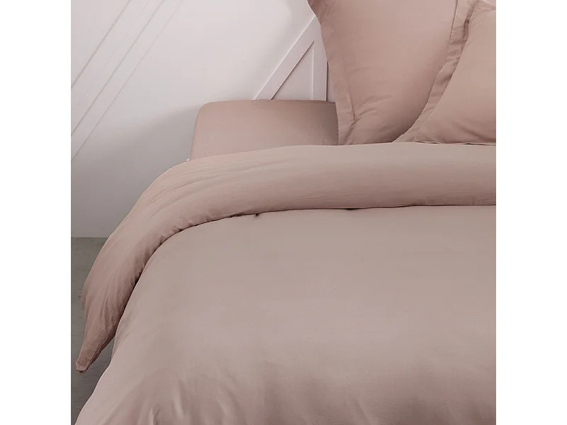 Housse de couette lisse 100% coton, qualité 144 fils. Rose 260x240cm