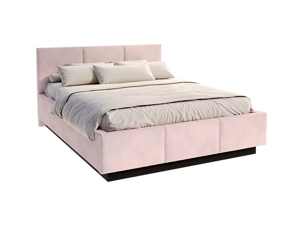 Lit coffre Aveiro 140 x 200 cm avec sommier à lattes relevable Rose pâle
