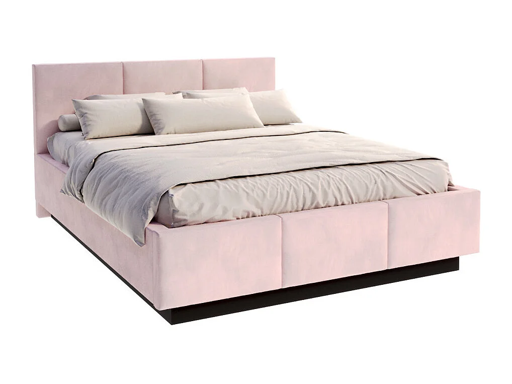 Lit coffre Aveiro 140 x 190 cm avec sommier à lattes relevable Rose pâle