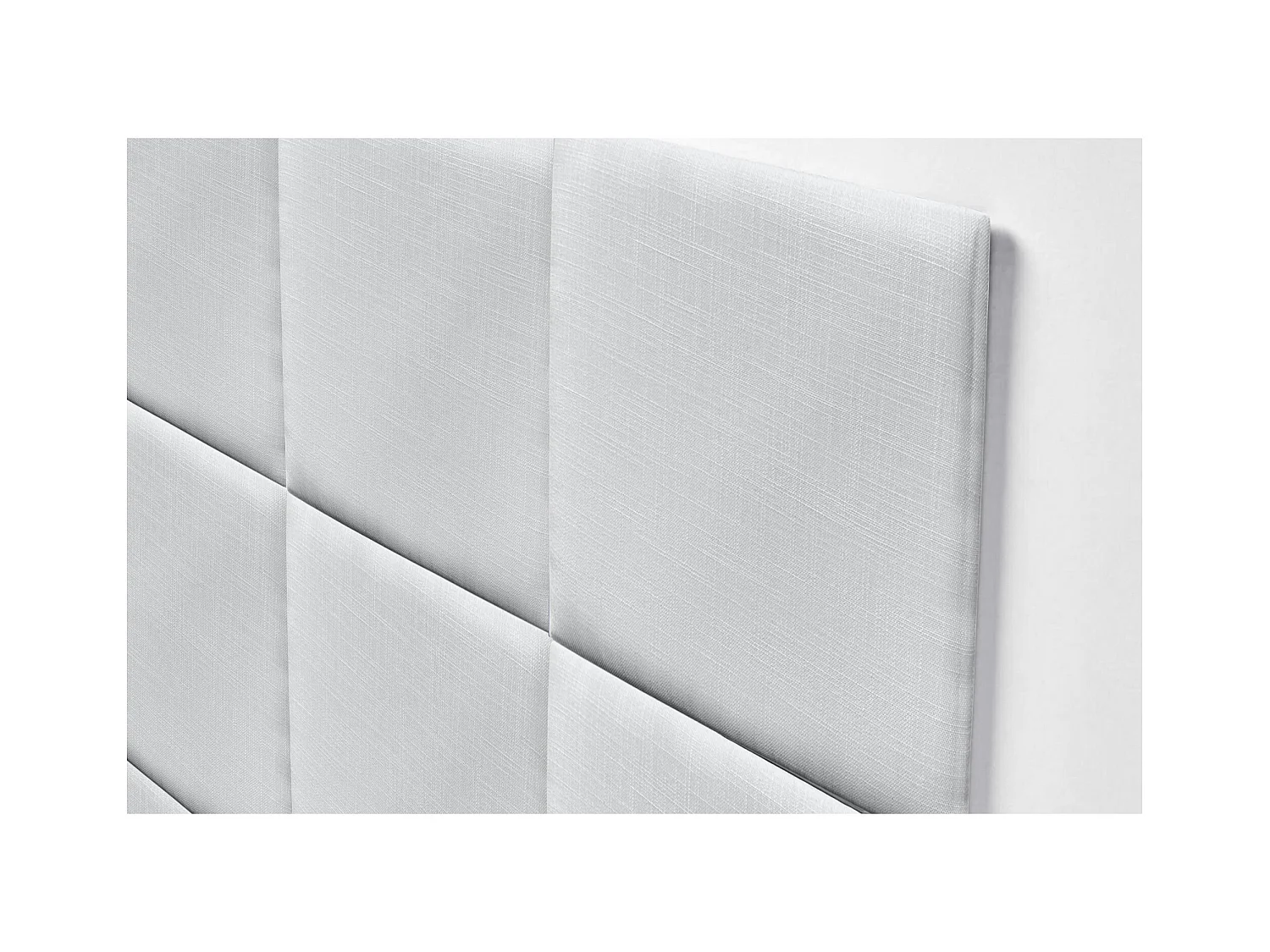 DHOME Tête de lit capitonnée en lin naturel composée de panneaux autocollants interchangeables pour chambre de luxe rembourrée (blanc, 145 cm)