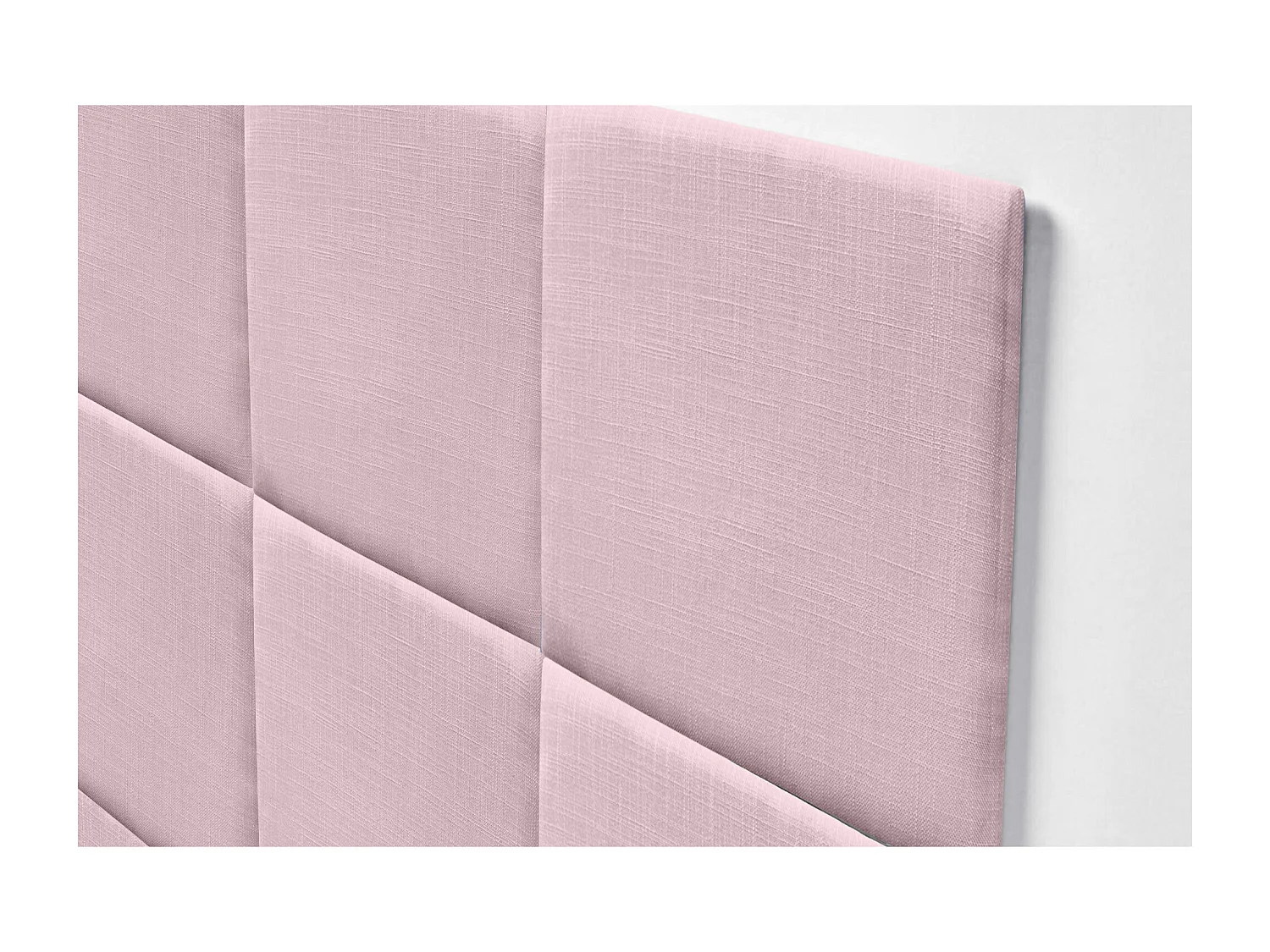 DHOME Cabeceira estofada em linho natural  composta por painéis autoadesivos intercambiáveis ​​quarto de luxo acolchoado (rosa, 95 cm)