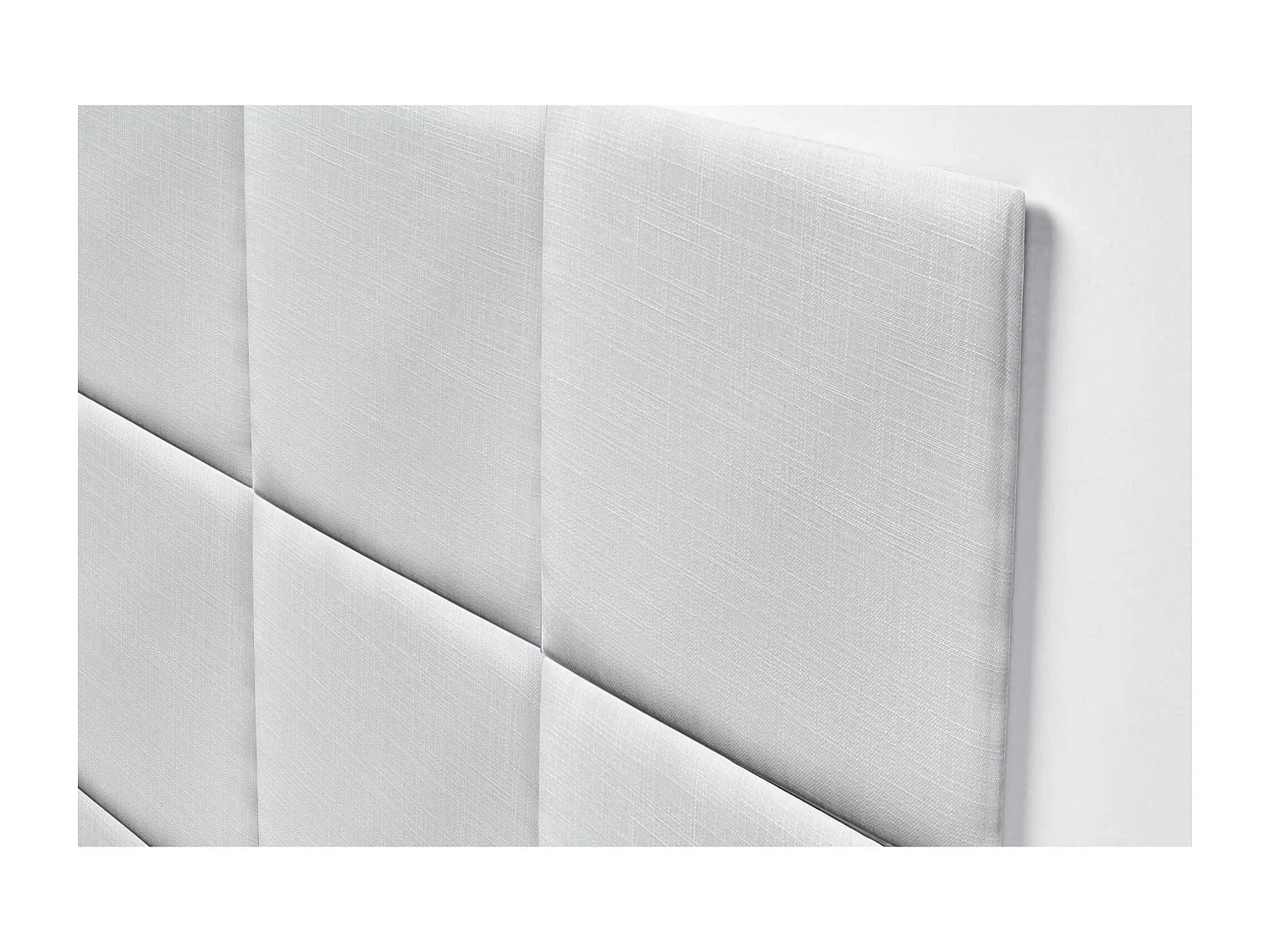 DHOME Tête de lit capitonnée en lin naturel composée de panneaux autocollants interchangeables pour chambre de luxe rembourrée (blanc, 200 cm)