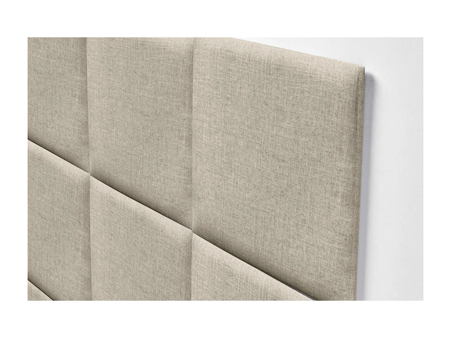 DHOME Gepolstertes Kopfteil aus Naturleinen, bestehend aus austauschbaren selbstklebenden Paneelen, luxuriöses gepolstertes Schlafzimmer (Beige, 200 cm)