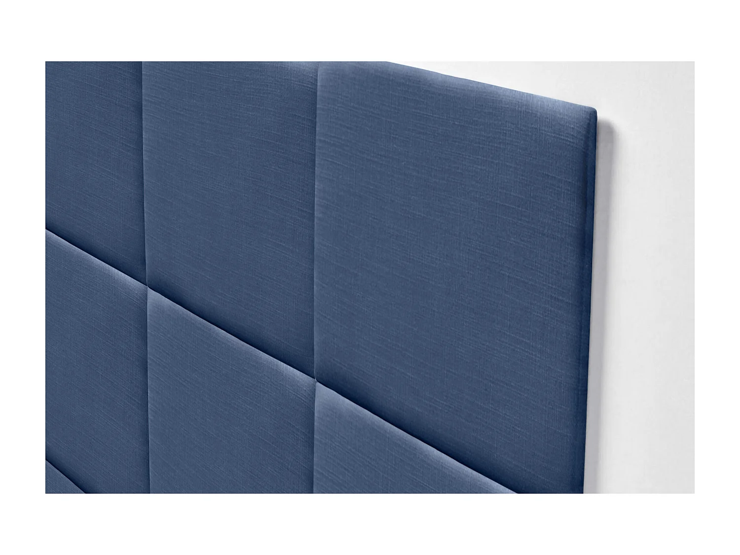 DHOME Tête de lit capitonnée en lin naturel composée de panneaux autocollants interchangeables pour chambre de luxe rembourrée (bleu marine, 140 cm)