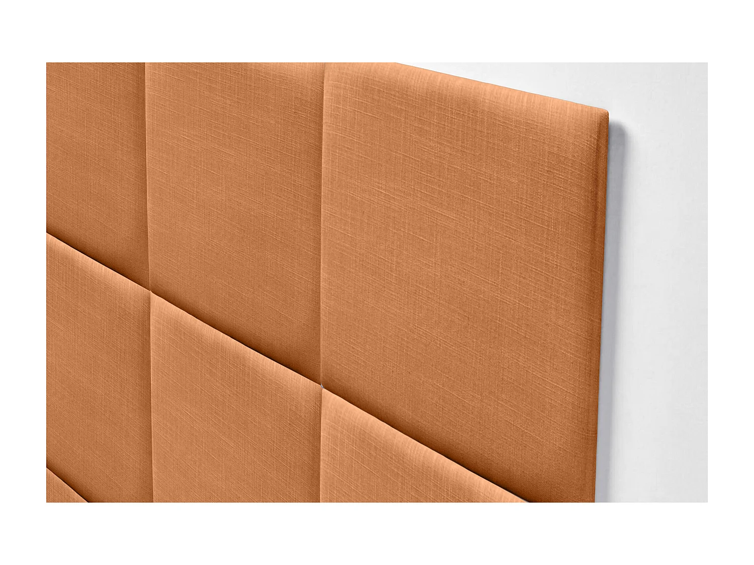DHOME Tête de lit capitonnée en lin naturel composée de panneaux autocollants interchangeables pour chambre de luxe rembourrée (orange, 120 cm)