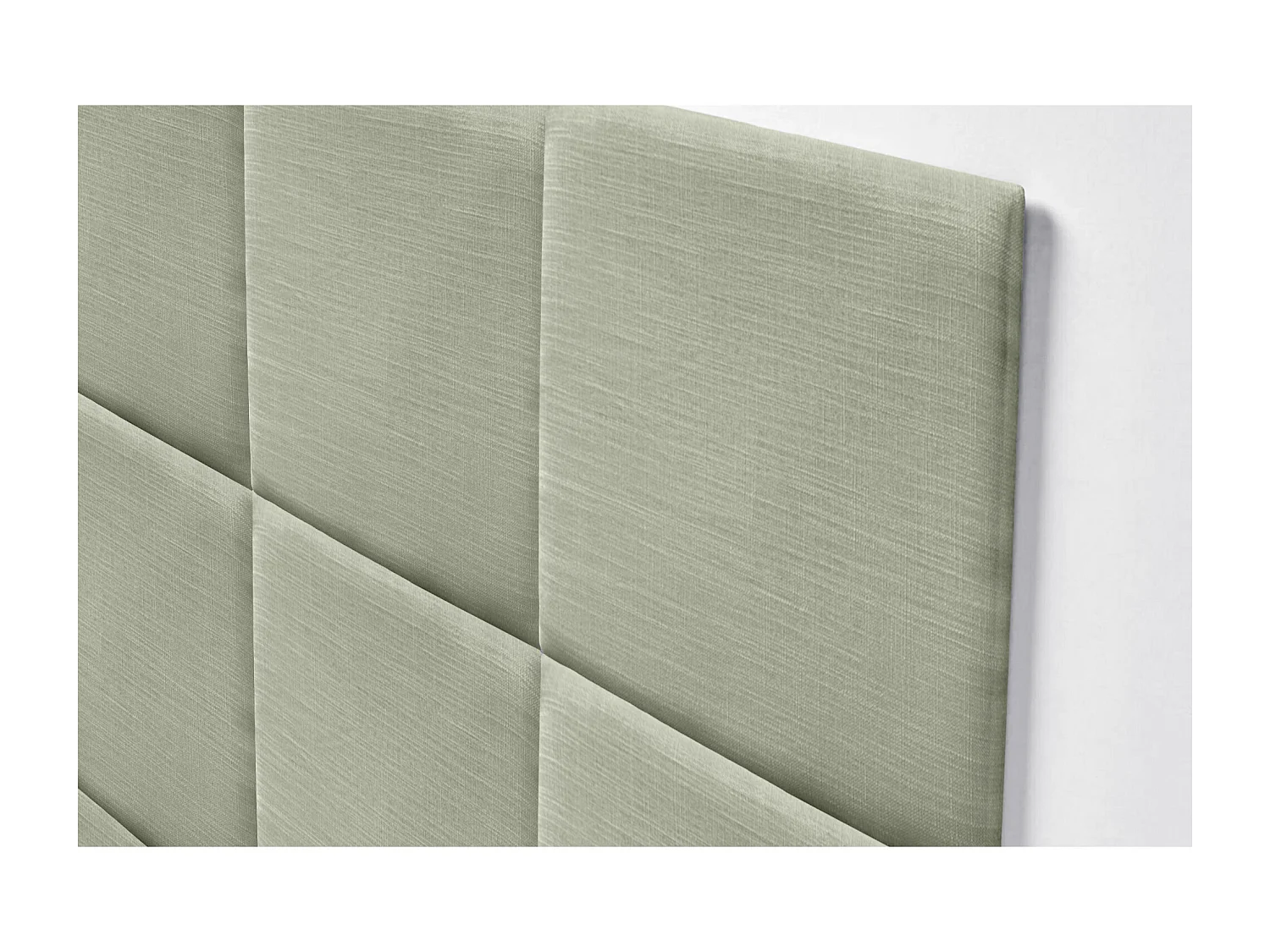DHOME Tête de lit capitonnée en lin naturel composée de panneaux autocollants interchangeables pour chambre de luxe rembourrée (vert, 110 cm)
