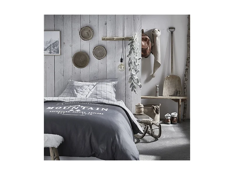 Housse de couette imprimée + 2 quadrants assortis, 100% coton. M/Refugio.02 220x240cm