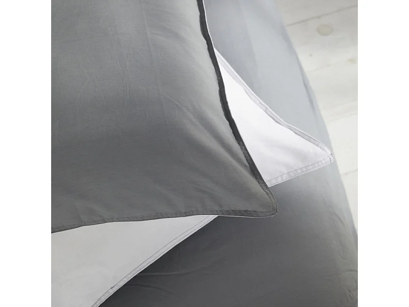 Housse de couette imprimée + 2 quadrants assortis, 100% coton. M/HomeGris.02 260x240cm