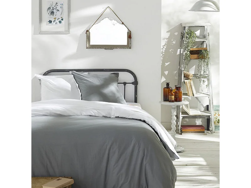 Copripiumino stampato + 2 quadranti coordinati, 100% cotone. M/HomeGris.02 260x240cm