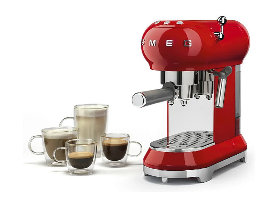 Smeg Machine à expresso 15 bars rouge - ecf01rdeu