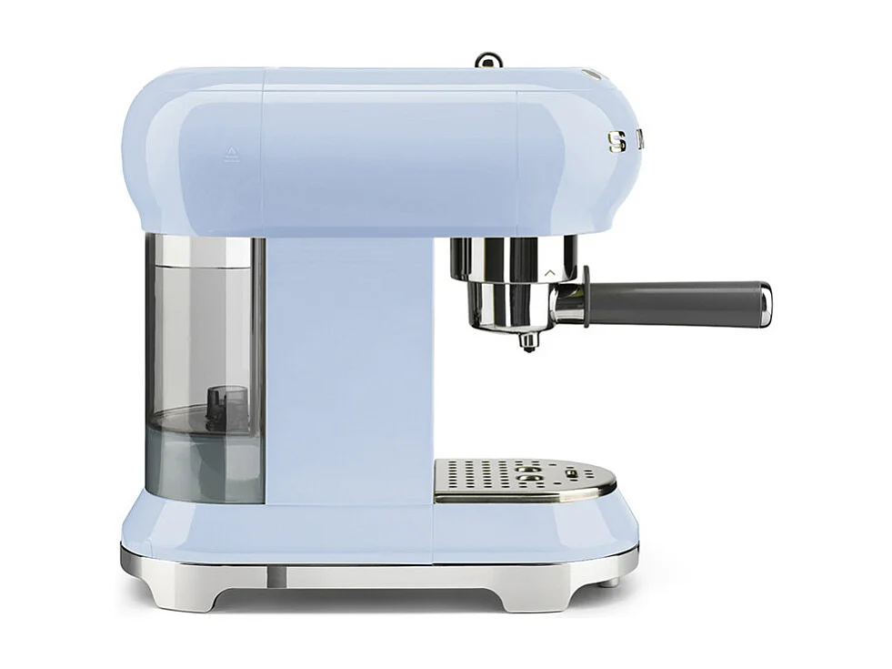 Máquina de café expresso SMEG ECF01PBEU 15 bares azul aço com sistema anti-gotas e alavanca de vapor em metal