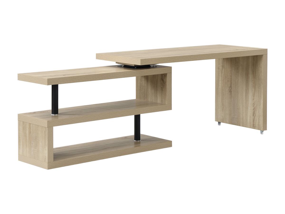 Schreibtisch - Tischplatte um 360° schwenkbar - MDF - Eichefarben - NICEPHO günstig online kaufen
