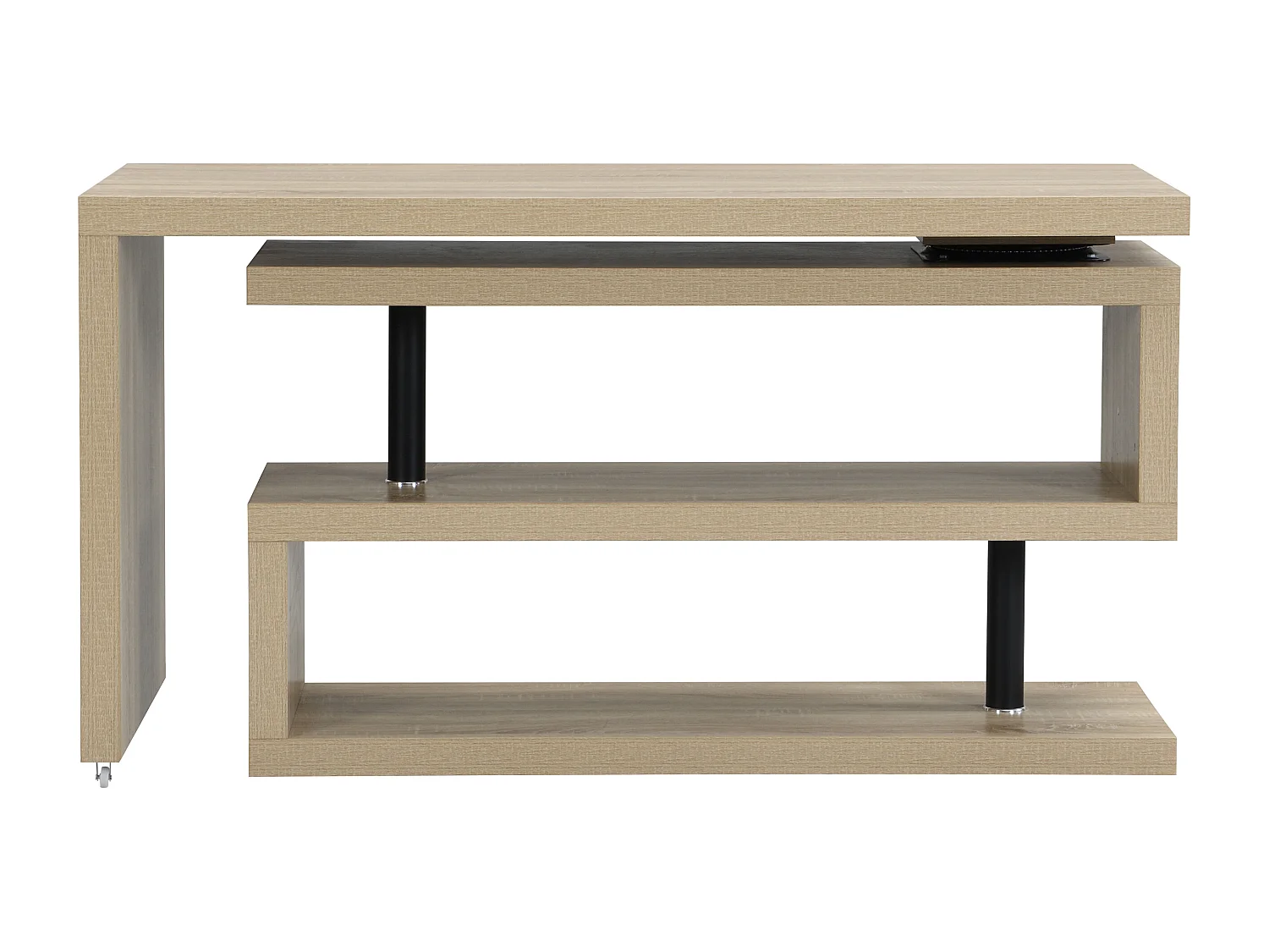 Uitschuifbaar bureau NICEPHORE II - Mdf - Eiken - Draaiend blad 360°