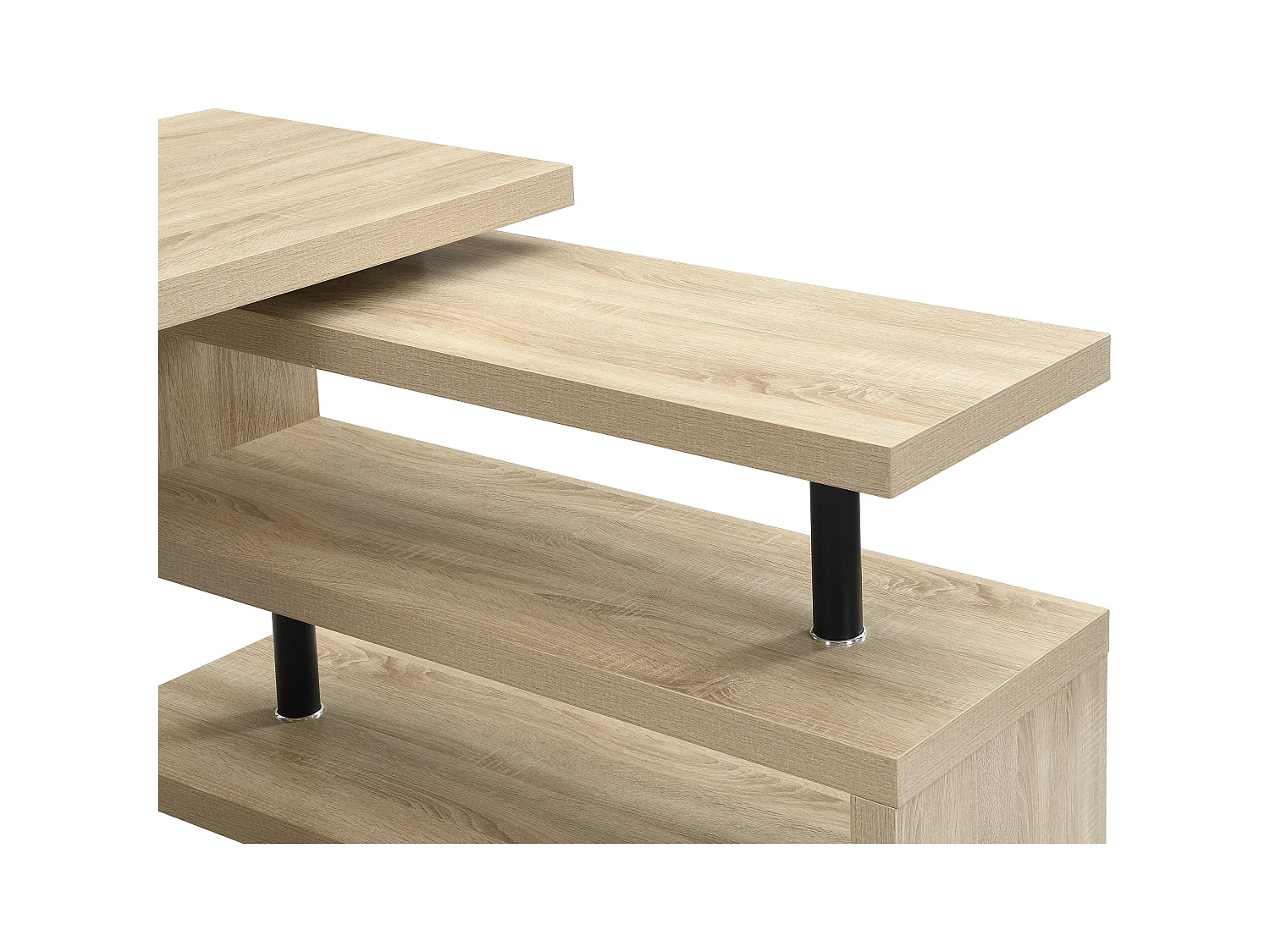 Uitschuifbaar bureau NICEPHORE II - Mdf - Eiken - Draaiend blad 360°