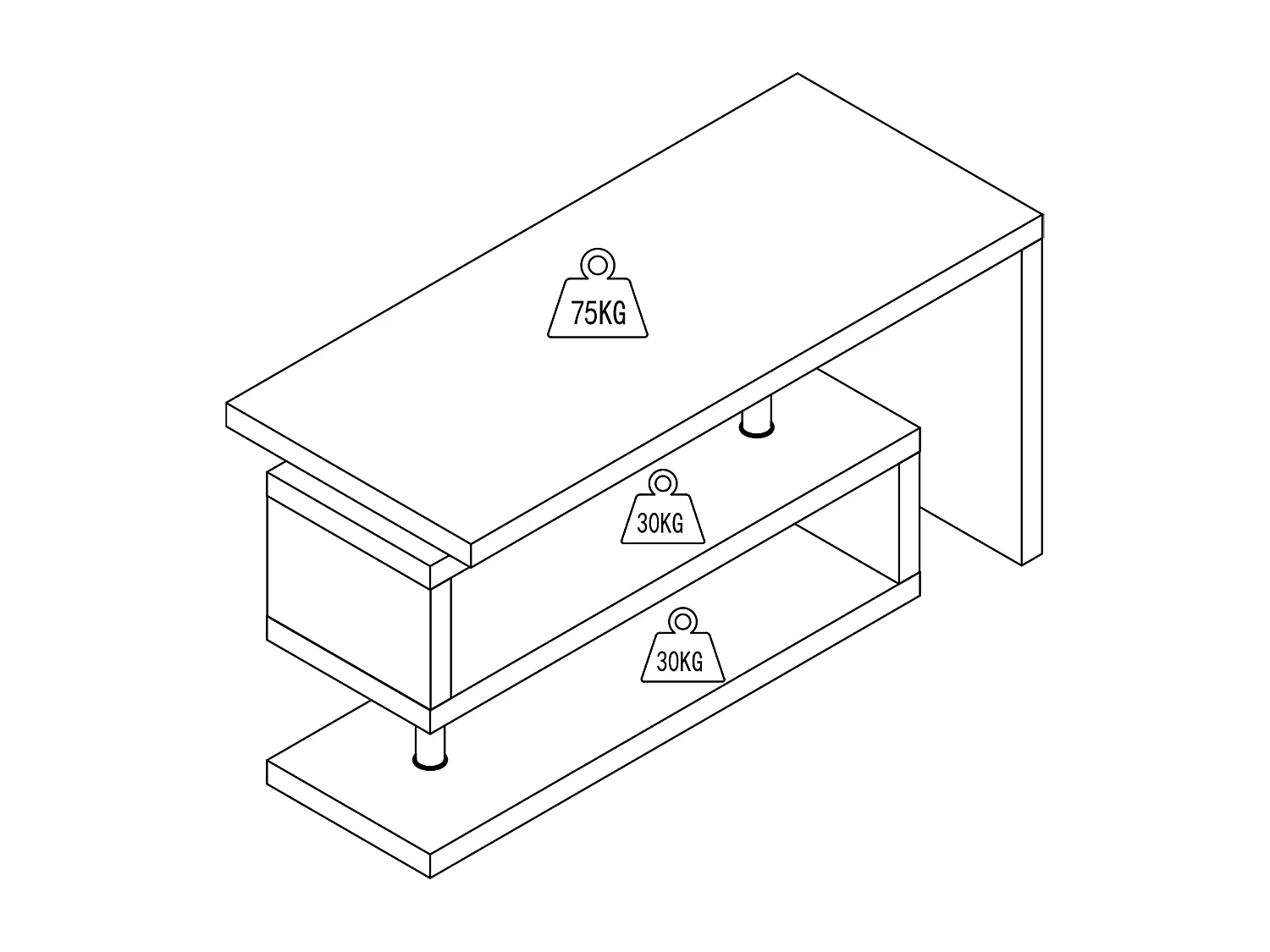 Uttrekkbart skrivebord med 360° svingbart bordplate - MDF - Farge: Naturlig - NICEPHORE III