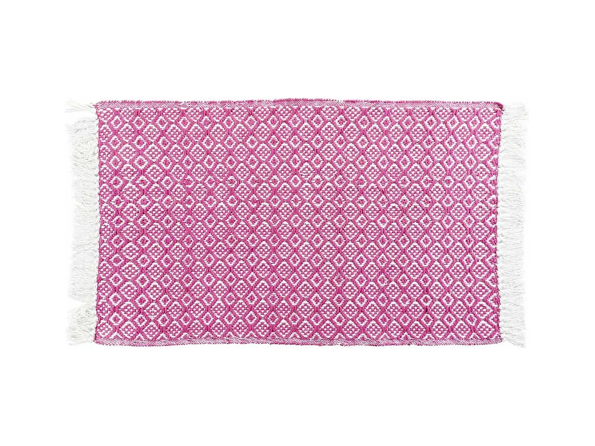 Tapis Tissé à Franges "Pithaya" 50x80cm Rose