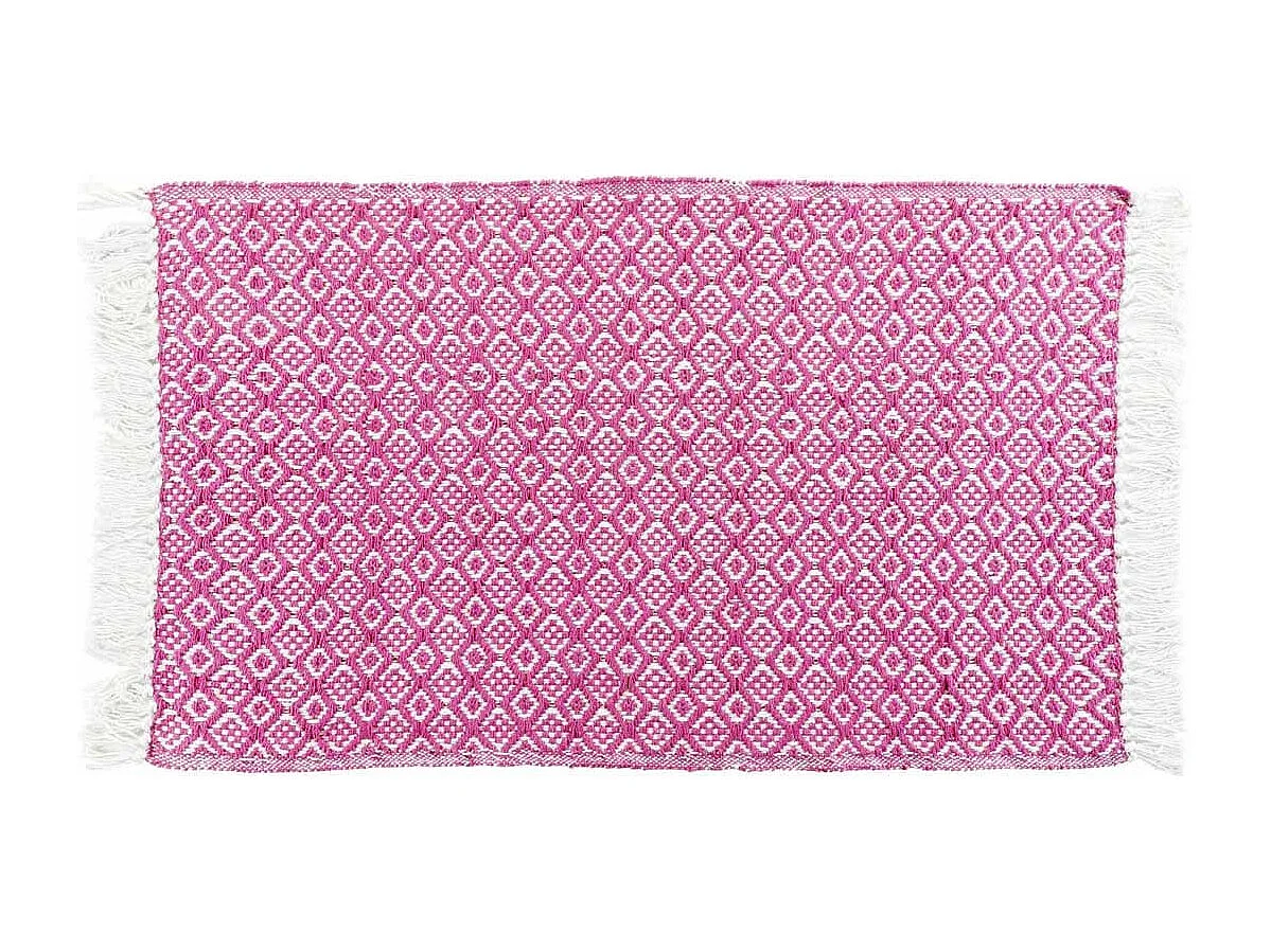 Tapis Tissé à Franges "Pithaya" 50x80cm Rose