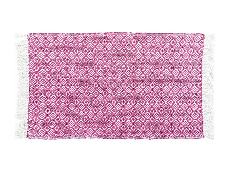 Tapis Tissé à Franges "Pithaya" 50x80cm Rose
