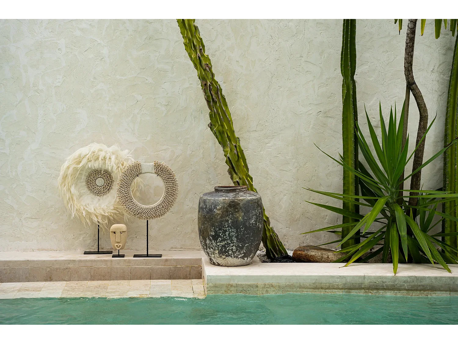 Die Papua Shell Scheibe am Stand - Weiss - M