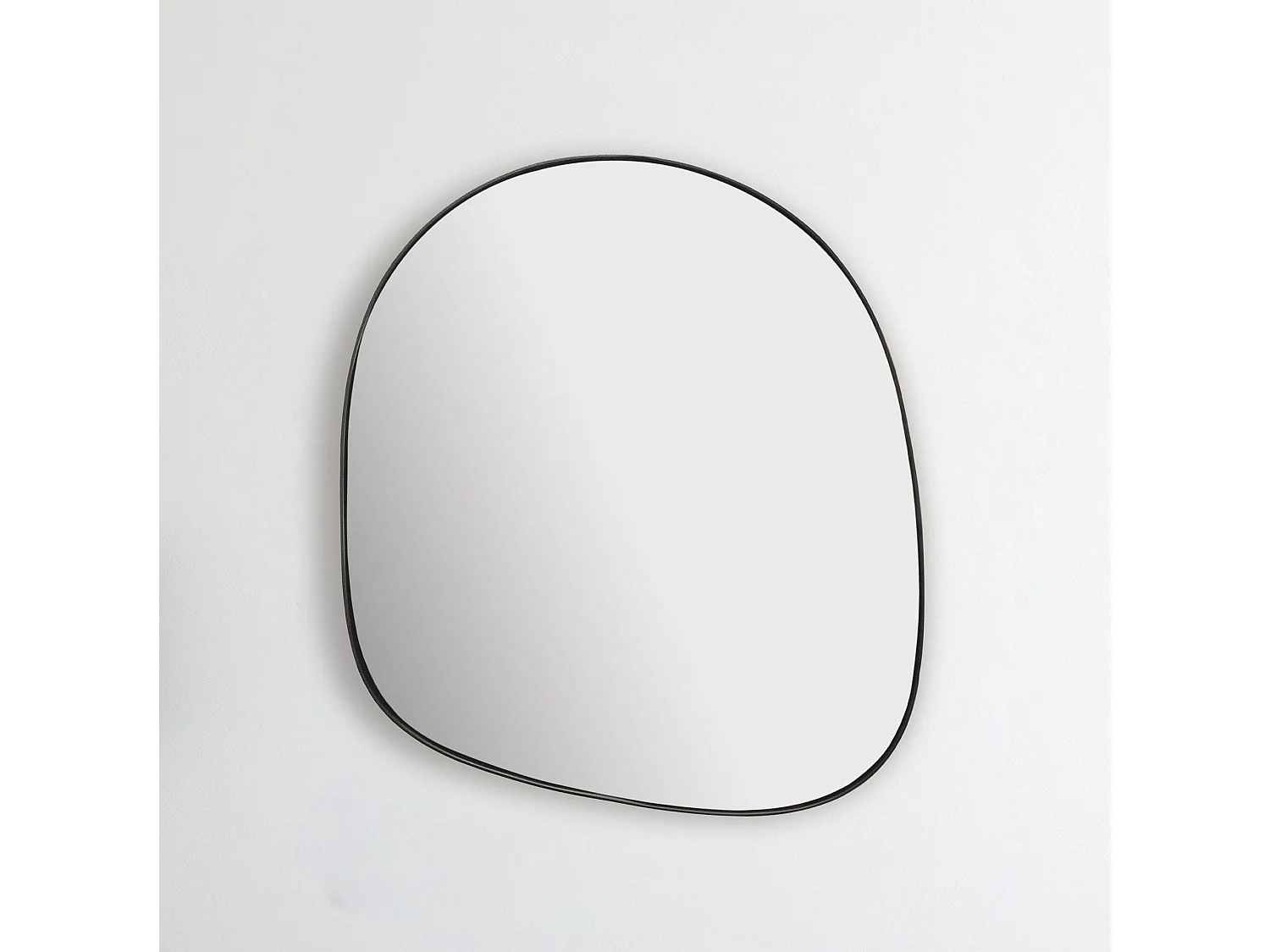 Miroir Murale Métal 53x60 cm Miroir Mur Couloir Grand Noir Asymétrique