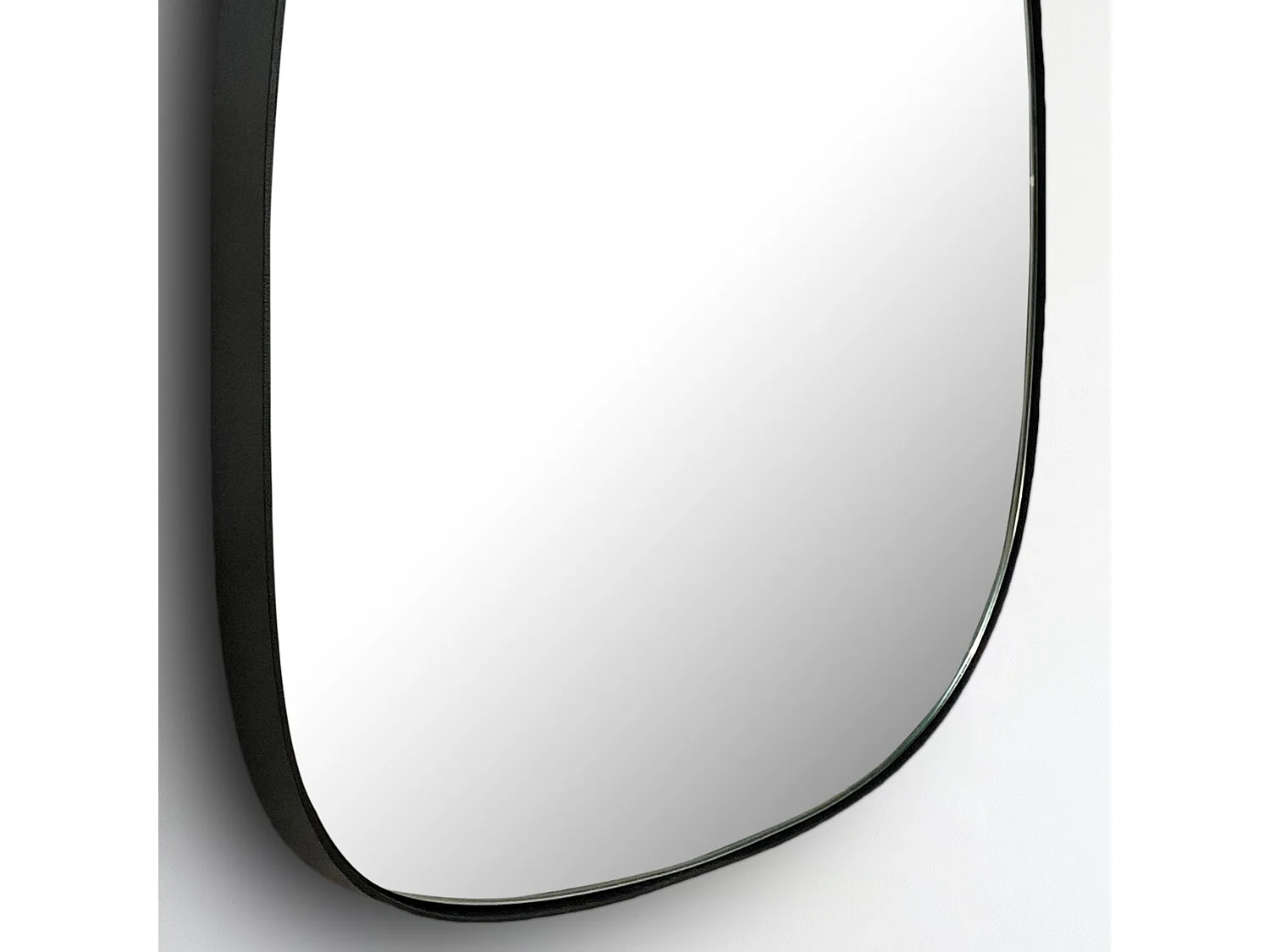 Miroir Murale Métal 53x60 cm Miroir Mur Couloir Grand Noir Asymétrique