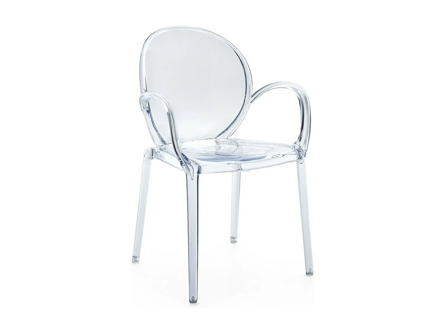 Lot de 4 chaises transparentes avec accoudoirs Kamila --Couleur Transparent